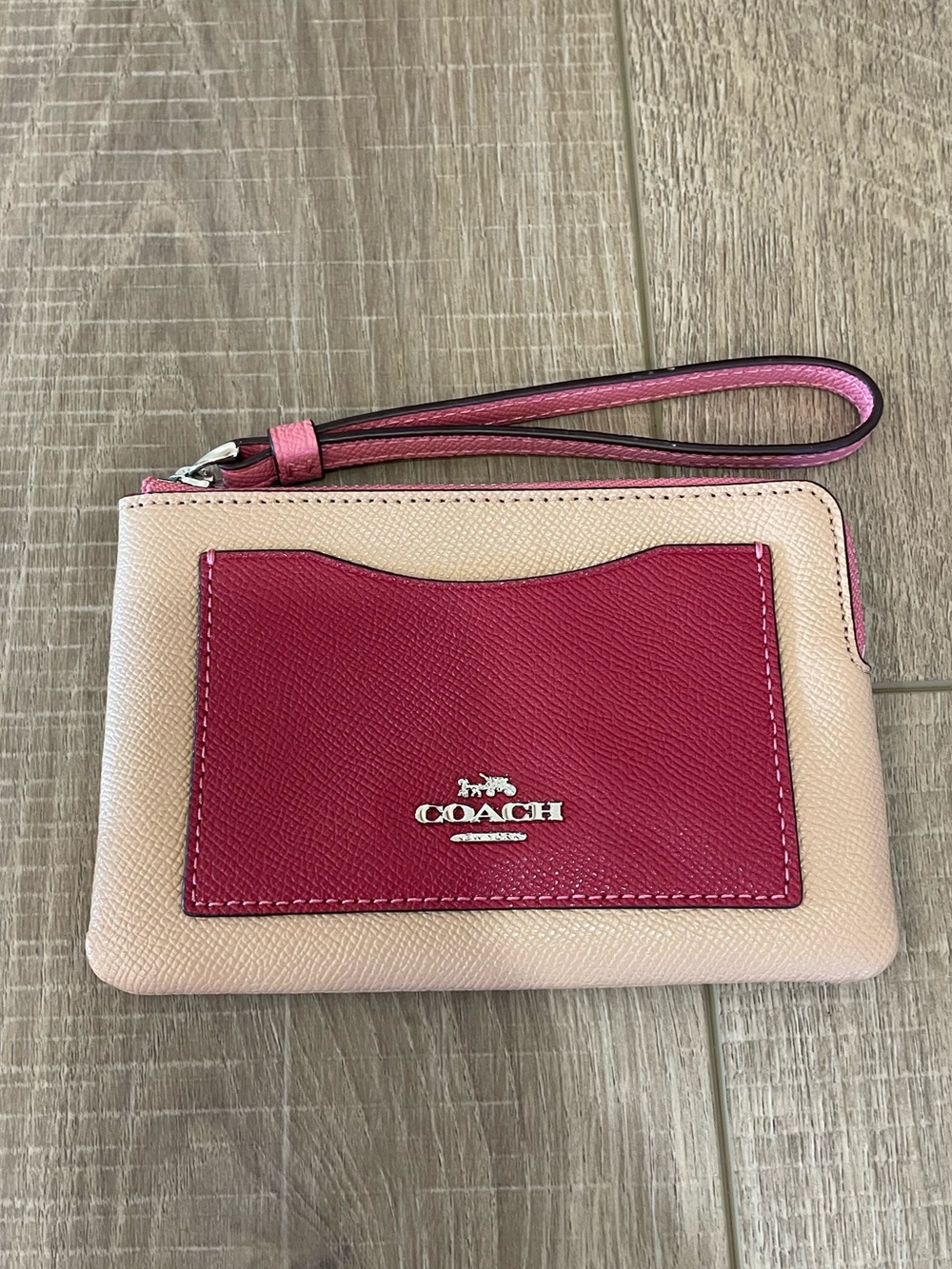 Coach Two-Tone Pink & Fuchsia Wristlet Card Case